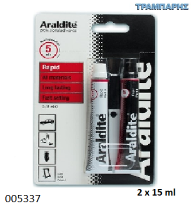 Picture of ΚΟΛΛΑ 2 ΣΥΣΤΑΤΙΚΩΝ 2x15 ml ΕΠΟΞΕΙΔΙΚΗ 5' ARALDITE RAPID TUBES ΣΩΛΗΝΑΡΙΟ