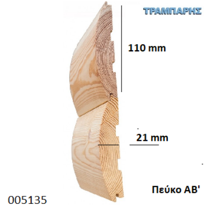 Picture of ΕΠΕΝΔΥΣΗ ΚΟΡΜΟΥ 21Χ110 mm Αβαφο  ΠΕΥΚΟ ΑΒ