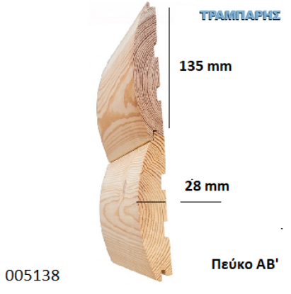 Picture of ΕΠΕΝΔΥΣΗ ΚΟΡΜΟΥ 28x135 mm Αβαφο ΠΕΥΚΟ Α