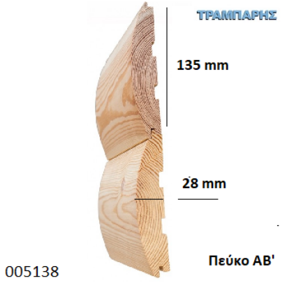 Εικόνα της ΕΠΕΝΔΥΣΗ ΚΟΡΜΟΥ 28x135 mm Αβαφο ΠΕΥΚΟ Α