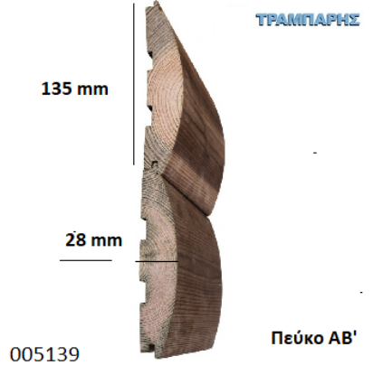 Picture of ΕΠΕΝΔΥΣΗ ΚΟΡΜΟΥ 28x135 mm Εμποτισμού ΠΕΥΚΟ Α