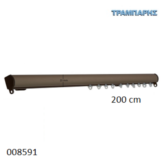 Picture of ΣΙΔΗΡΟΔΡΟΜΟΣ 200 cm SLIM ΟΒΑΛ 21x23 mm (κομπλέ) Οξειδέ