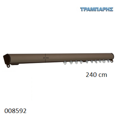 Εικόνα της ΣΙΔΗΡΟΔΡΟΜΟΣ 240 cm SLIM ΟΒΑΛ 21x23 mm (κομπλέ) Οξειδέ