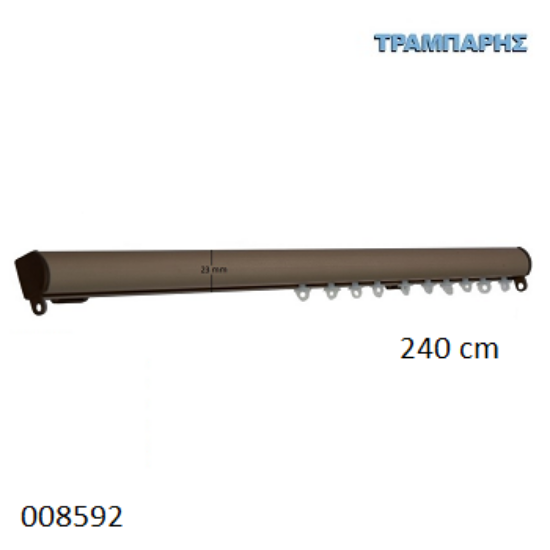 Picture of ΣΙΔΗΡΟΔΡΟΜΟΣ 240 cm SLIM ΟΒΑΛ 21x23 mm (κομπλέ) Οξειδέ