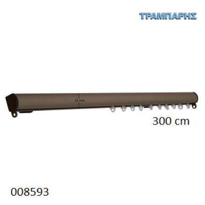 Εικόνα της ΣΙΔΗΡΟΔΡΟΜΟΣ 300 cm SLIM ΟΒΑΛ 21x23 mm (κομπλέ) Οξειδέ