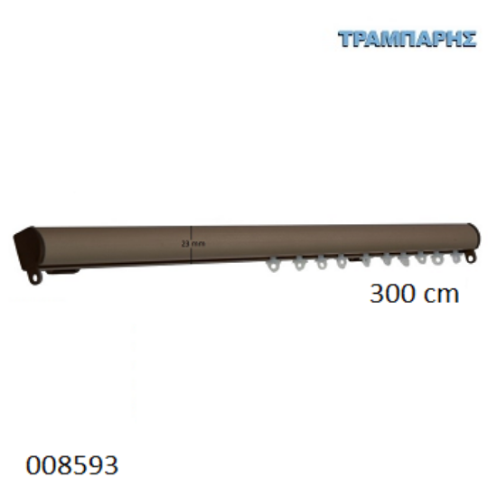 Picture of ΣΙΔΗΡΟΔΡΟΜΟΣ 300 cm SLIM ΟΒΑΛ 21x23 mm (κομπλέ) Οξειδέ