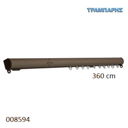 Εικόνα της ΣΙΔΗΡΟΔΡΟΜΟΣ 360 cm SLIM ΟΒΑΛ 21x23 mm (κομπλέ) Οξειδέ