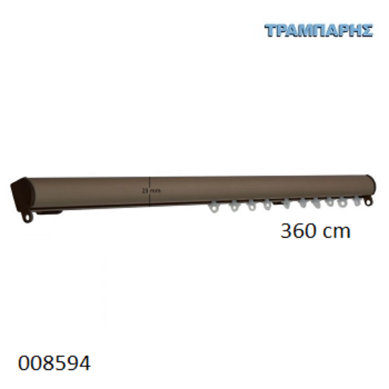 Picture of ΣΙΔΗΡΟΔΡΟΜΟΣ 360 cm SLIM ΟΒΑΛ 21x23 mm (κομπλέ) Οξειδέ