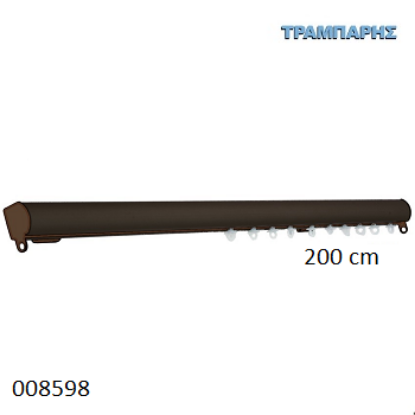 Picture of ΣΙΔΗΡΟΔΡΟΜΟΣ 200 cm SLIM ΟΒΑΛ 21x23 mm (κομπλέ) Σκουριά