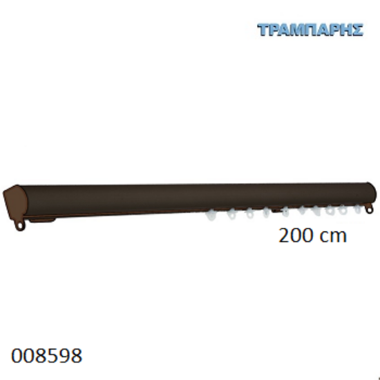 Picture of ΣΙΔΗΡΟΔΡΟΜΟΣ 200 cm SLIM ΟΒΑΛ 21x23 mm (κομπλέ) Σκουριά