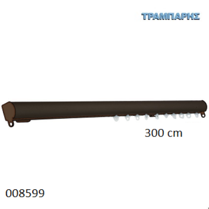 Picture of ΣΙΔΗΡΟΔΡΟΜΟΣ 300 cm SLIM ΟΒΑΛ 21x23 mm (κομπλέ) Σκουριά