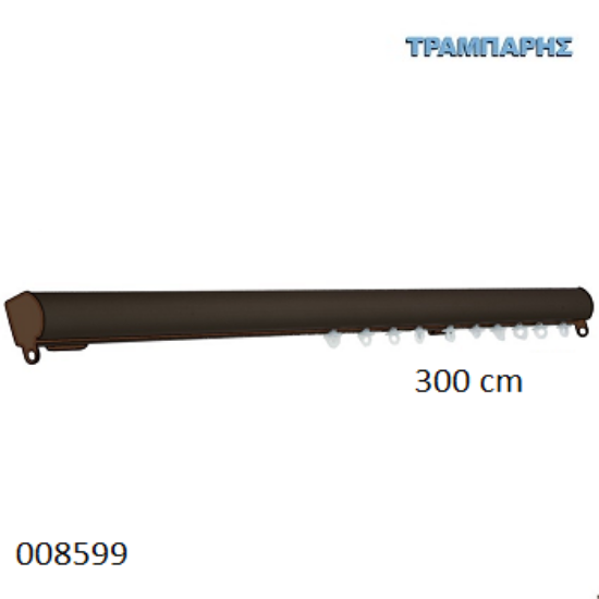 Εικόνα της ΣΙΔΗΡΟΔΡΟΜΟΣ 300 cm SLIM ΟΒΑΛ 21x23 mm (κομπλέ) Σκουριά