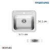 Εικόνα της ΝΕΡΟΧΥΤΗΣ Inox 57,5x50,5 cm 1B Γούρνα 48x34x18 cm Atria ΓΥΑΛΙΣΜΕΝΟ Pyramis