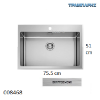 Εικόνα της ΝΕΡΟΧΥΤΗΣ Inox 75,5x51 cm 1B Γούρνα 70,5x40x20 cm Istros ΒΟΥΡΤΣΙΣΜΕΝΟ Pyramis