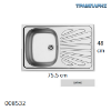 Εικόνα της ΝΕΡΟΧΥΤΗΣ Inox 75,5x48 cm 1B Γούρνα 34x40x15 cm Creta ΣΑTINE Pyramis