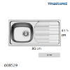Εικόνα της ΝΕΡΟΧΥΤΗΣ Inox 86x43,5 cm 1B Γούρνα 36,5x33,5x15 cm EΤ33 ΣΑTINE Pyramis