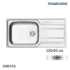 Εικόνα της ΝΕΡΟΧΥΤΗΣ Inox 100x50 cm 1B Γούρνα 50x40x21 cm Zeda ΓΥΑΛΙΣΜΕΝΟ Pyramis