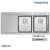 Εικόνα της ΝΕΡΟΧΥΤΗΣ Inox 116x52 cm 2B Γούρνες 34x40x20 cm Δεξιά Olynthos ΒΟΥΡΤΣΙΣΜΕΝΟ Pyramis