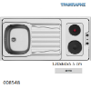Εικόνα της ΝΕΡΟΧΥΤΗΣ 120x60x5,5 cm Pantry 1B Γούρνα 34x40x15 cm & 2 εστιές Inox ΣΑΤΙΝΕ Pyramis