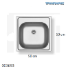 Εικόνα της ΝΕΡΟΧΥΤΗΣ 50x50x17 cm 1B Γούρνα INSET Maidsinks