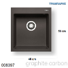 Εικόνα της ΝΕΡΟΧΥΤΗΣ pyragranite 46x50 cm 1B Γούρνα 40x40x20 cm Istros GRAPHITE CARBON Pyramis
