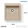 Εικόνα της ΝΕΡΟΧΥΤΗΣ pyragranite 46x50 cm 1B Γούρνα 40x40x20 cm Istros DARK BEIGE Pyramis