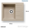 Εικόνα της ΝΕΡΟΧΥΤΗΣ pyragranite 59x50 cm 1B Γούρνα 34x42x20,5 cm ALAZIA DARK BEIGE Pyramis