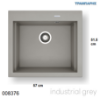 Εικόνα της ΝΕΡΟΧΥΤΗΣ pyragranite 57x51,5 cm 1B Γούρνα 50x40x19 cm SIROS INDUSTRIAL GREY Pyramis