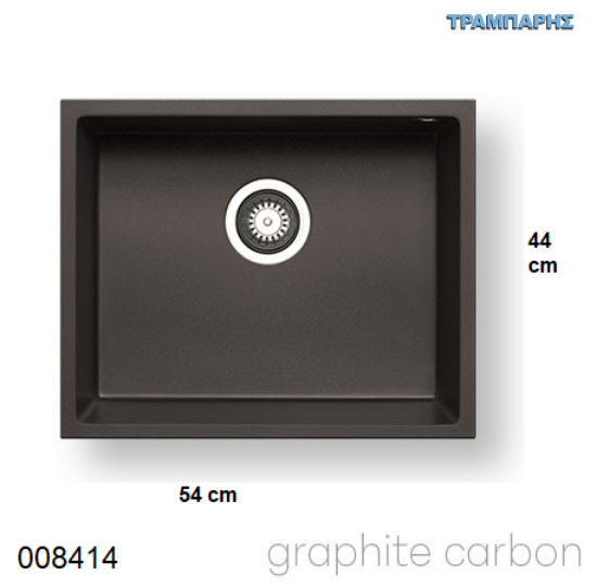Εικόνα της ΝΕΡΟΧΥΤΗΣ Tetragon 54x44 cm 1B Γούρνα 50x40x20 cm Tetragon GRAPHITE CARBON, Pyragranite Pyramis