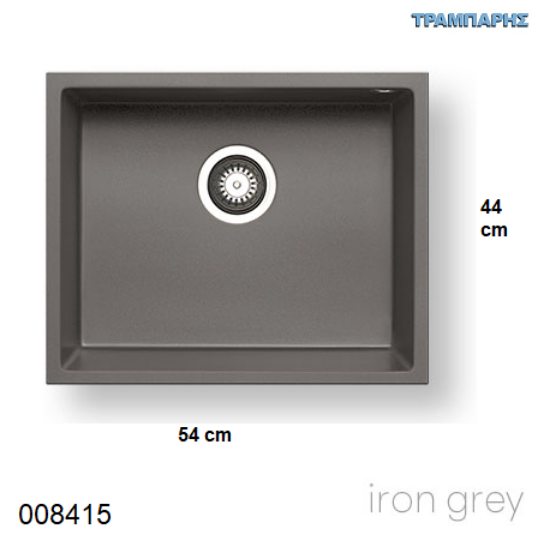 Εικόνα της ΝΕΡΟΧΥΤΗΣ Tetragon 54x44 cm 1B Γούρνα 50x40x20 cm Tetragon IRON GREY, Pyragranite Pyramis