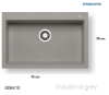 Picture of ΝΕΡΟΧΥΤΗΣ pyragranite 76x50 cm 1B Γούρνα 69x40x20 cm Istros INDUSTRIAL GREY Pyramis