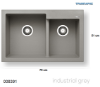 Εικόνα της ΝΕΡΟΧΥΤΗΣ pyragranite  79x51 cm 2B Γούρνες 39x43x21 & 29x38,1x20 cm Diplos INDUSTRIAL GREY Pyramis