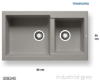 Εικόνα της ΝΕΡΟΧΥΤΗΣ pyragranite  86x50 cm 2B Γούρνες 45x42x20,5 & 30x36x20,5 cm ALAZIA INDUSTRIAL GREY Pyramis