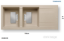 Εικόνα της ΝΕΡΟΧΥΤΗΣ Kartesio 116x50 cm, Dark beige, 2B Γούρνες 33,5x42x21 cm, Pyragranite Pyramis