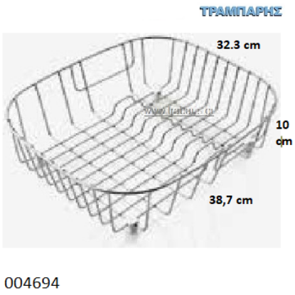 Εικόνα της ΣΤΡΑΓΓΙΣΤΗΡΙ 32,3x38,7x11 cm Για Γούρνες 34x40 cm Ιnox