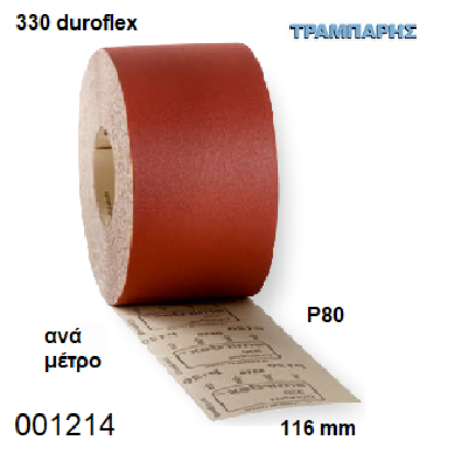 Εικόνα της ΠΑΤΟΧΑΡΤΟ 116 mm P 080 ανά μέτρο ΚΟΚΚΙΝΟ ΡΟΛΛΟ 25m 330 duroflex Smirdex