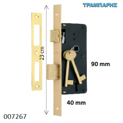 Picture of ΚΛΕΙΔΑΡΙΑ 40x90 mm ΤΕΤΡΑΓΩΝΗ  Χρυσό πλάκα: 23 cm Master