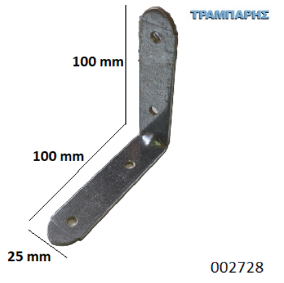 Εικόνα της ΓΩΝΙΑ 100x100 mm ΜΑΡΑΓΚΩΝ Γαλβανιζέ Συσκευασία: ανά τεμάχιo