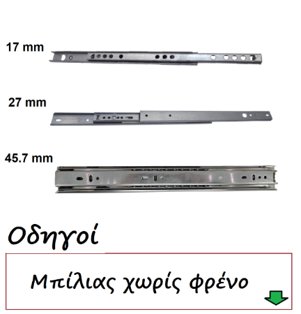 Picture for category Οδηγοί συρταριών μπίλιας