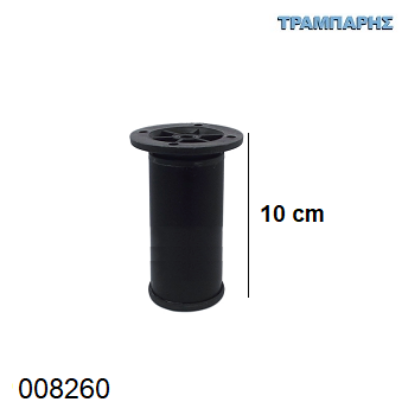 Εικόνα της ΠΟΔΙ ΣΩΛΗΝΑ 100 mm  Φ40 mm πέλμα ΑΛΟΥΜΙΝΙΟΥ ΜΑΥΡΟ ΜΑΤ