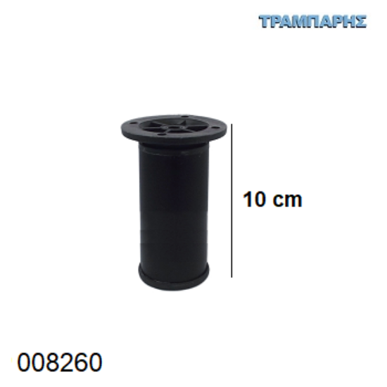 Εικόνα της ΠΟΔΙ ΣΩΛΗΝΑ 100 mm  Φ40 mm πέλμα ΑΛΟΥΜΙΝΙΟΥ ΜΑΥΡΟ ΜΑΤ