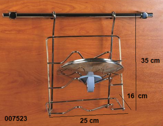 Εικόνα της ΚΑΠΑΚΟΘΗΚΗ ΚΡΕΜΑΣΤΗ, Υψως: 35 cm, πλάτος: 25, Βάθος: 16 cm, Συρμάτινο χρώμιο, Ελληνικής κατασκευής