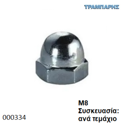 Picture of ΠΑΞΙΜΑΔΙ Μ 8 ΤΥΦΛΟ Γαλβανιζέ DIN1587 ΙΤΑ Συσκευασία: ανά τεμάχιο