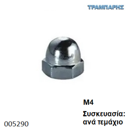 Picture of ΠΑΞΙΜΑΔΙ Μ 4 ΤΥΦΛΟ Γαλβανιζέ DIN1587 ΙΤΑ Συσκευασία: ανά τεμάχιο