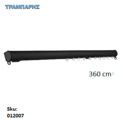 Εικόνα της ΣΙΔΗΡΟΔΡΟΜΟΣ 360 cm SLIM ΟΒΑΛ 21x23 mm (κομπλέ) Μαύρο