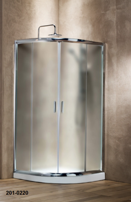 Picture of ΚΑΜΠΙΝΑ ΗΜΙΚΥΚΛΙΚΗ Simple χρωμέ υψως : 180 cm Κρύσταλο: Frosted (Αμμοβολή)