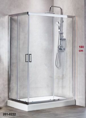 Picture of ΚΑΜΠΙΝΑ Παραλληλόγραμμη New Line Προφίλ : χρωμέ, Yψως : 180 cm Κρύσταλλο διάφανο