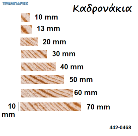 Picture of Καδρονάκια πάχος: 10 mm σε πήχες ξύλου ανά μέτρο