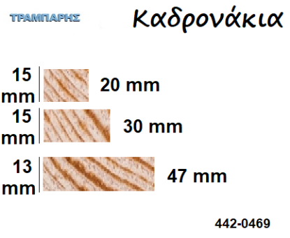 Picture of Καδρονάκια πάχος: 15 mm Σουηδικό σε πήχες ξύλου ανά μέτρο