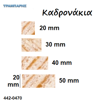 Picture of Καδρονάκια πάχος: 20 mm σε πήχες ξύλου ανά μέτρο